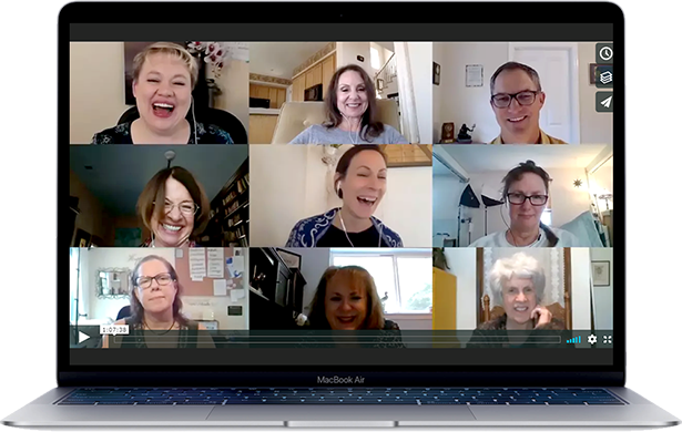 Group Mentoring Calls on Laptop